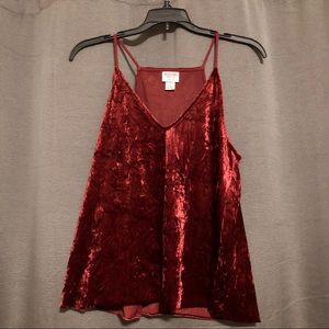 Red Crushed Velvet Tank